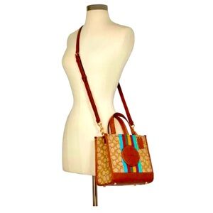 $aleCOACH Dempsey Tote Bag 22 In Signature Jacquard With Coach Patch And Stripe